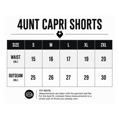 4UNT BLACK CAPRI SHORTS